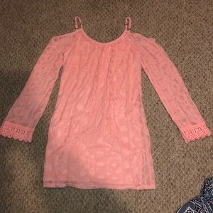 Pink off the shoulder dress